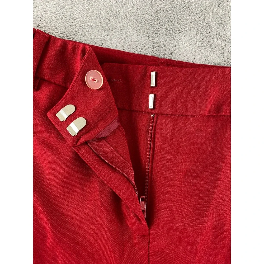 New York & Company Stretch Red Dress Pants Womens 12 Straight Leg Workwear